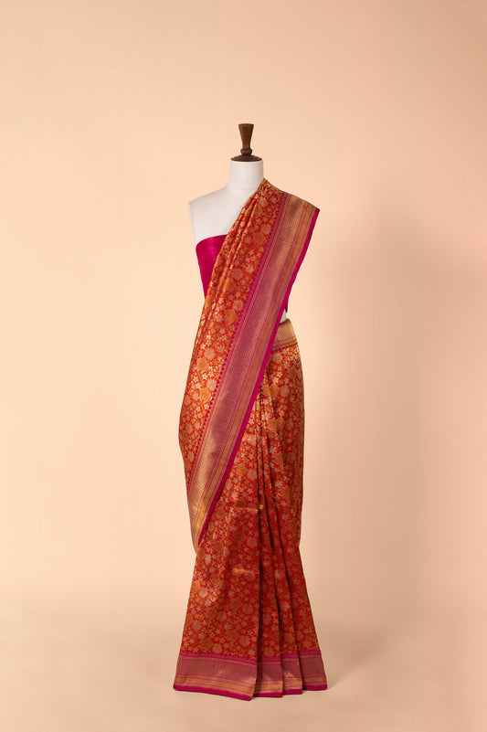 Handwoven Red Silk Sari