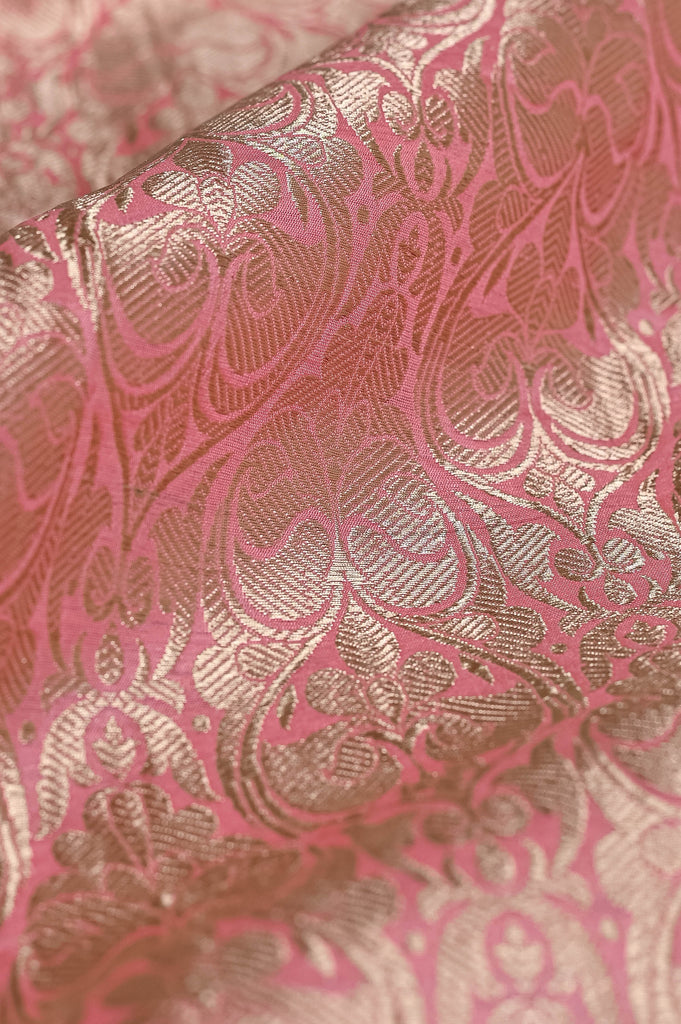 Handwoven Pastel Pink Silk Blouse Fabric