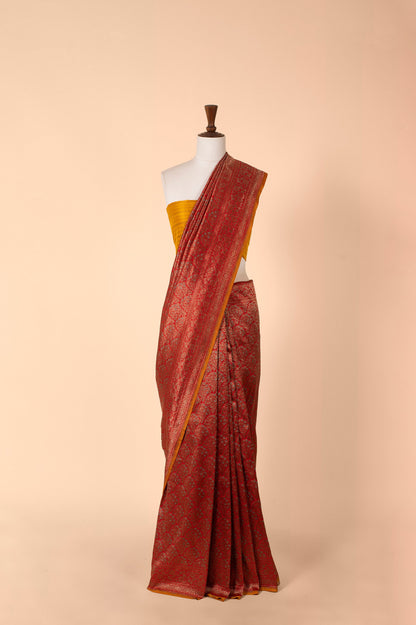 Handwoven Red Silk Sari