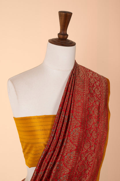 Handwoven Red Silk Sari