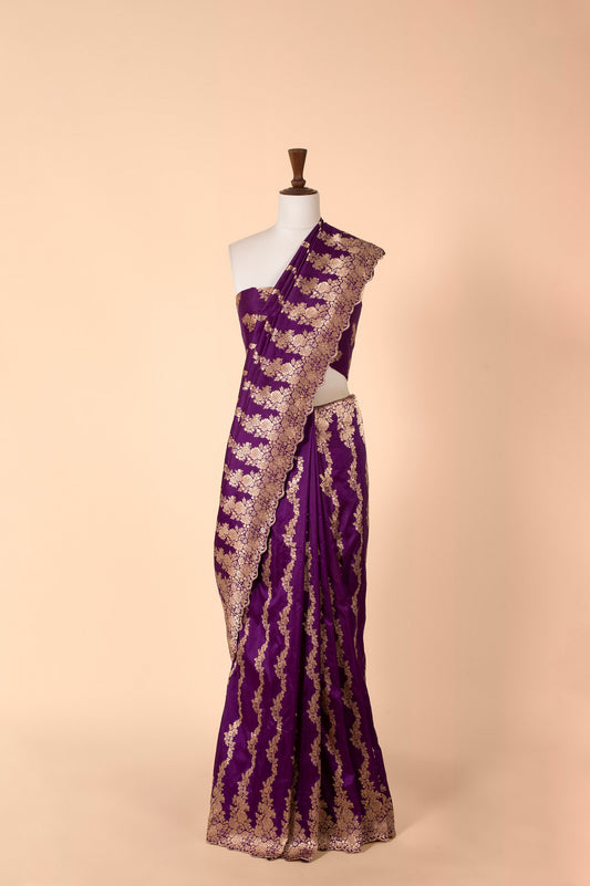 Handwoven Purple Silk Saree