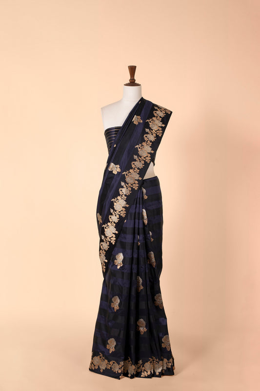 Handwoven Black Silk Saree