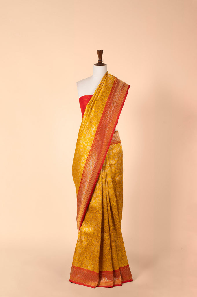 Handwoven Yellow Silk Sari