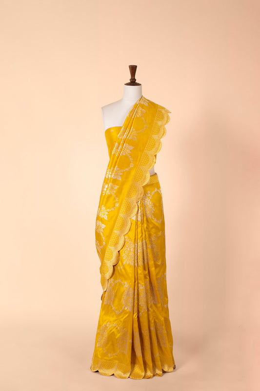 Handwoven Yellow Silk Sari