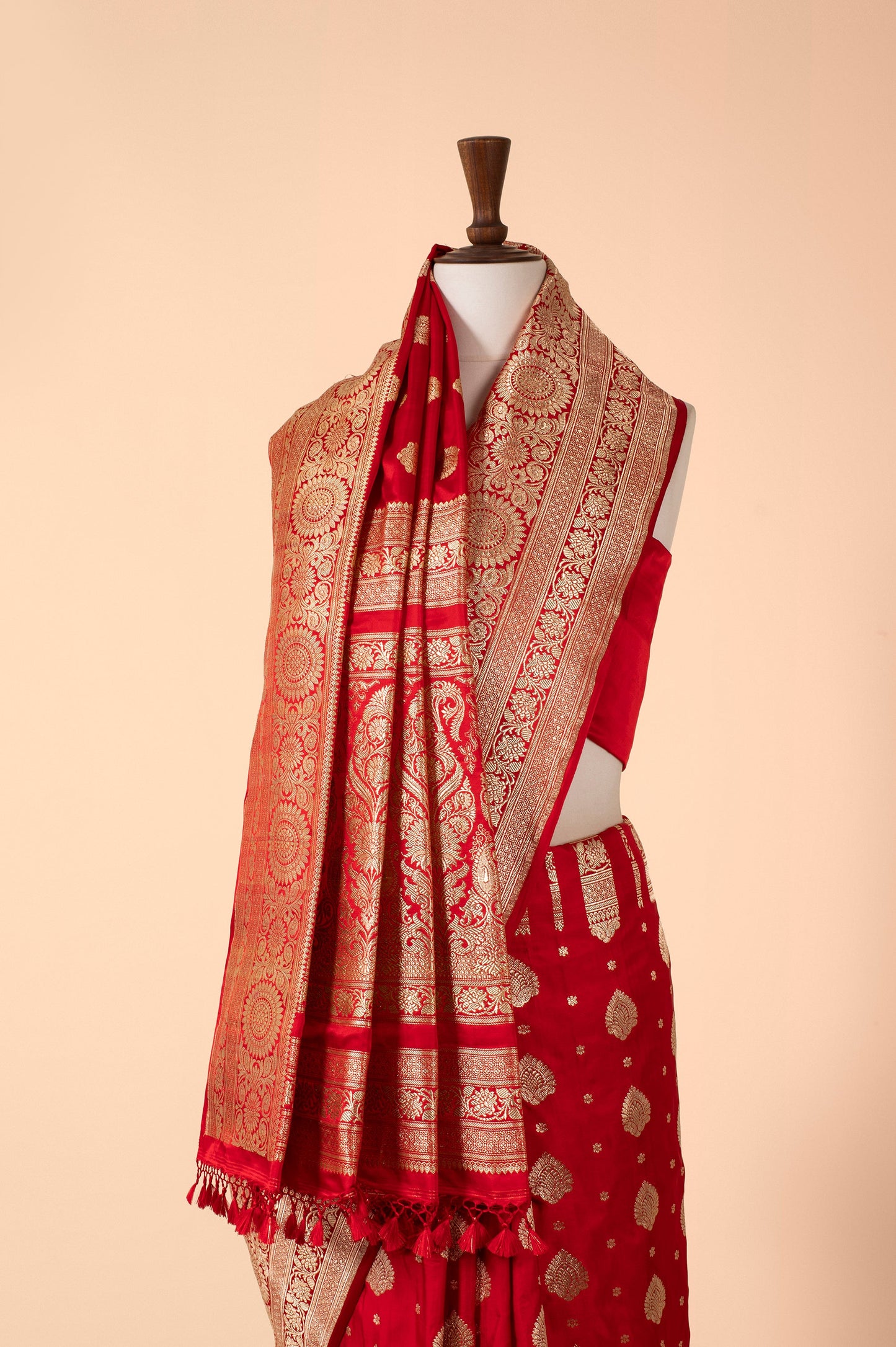 Handwoven Red Silk Sari