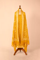 Handwoven Yellow Georgette Suit Piece