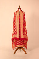 Handwoven Red Georgette Suit Piece