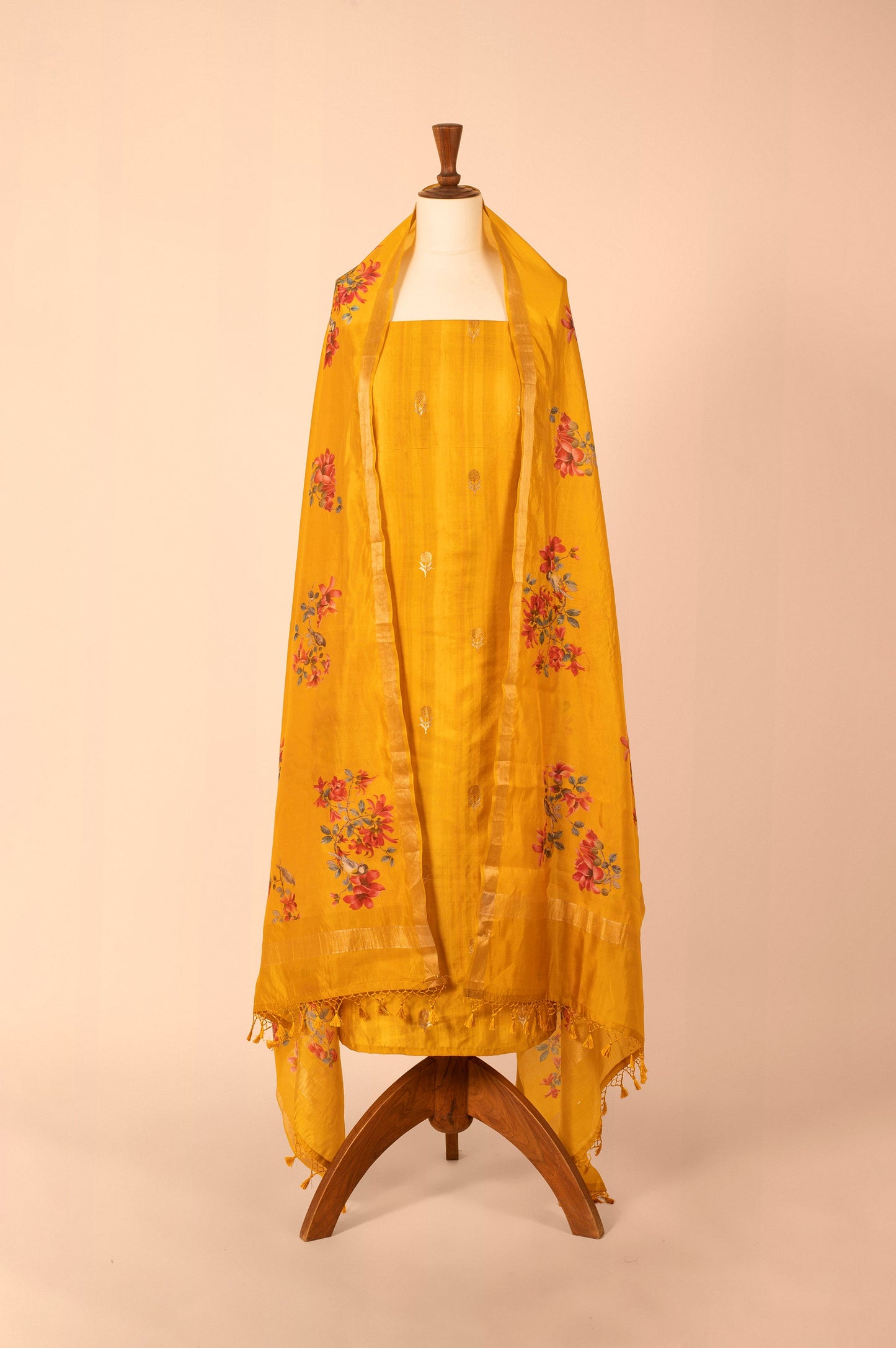 Handwoven Yellow Silk Suit Piece