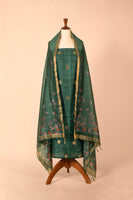 Handwoven Green Silk Suit Piece
