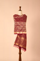 Handwoven Garnet Silk Dupatta