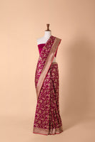Handwoven Magenta Silk Sari