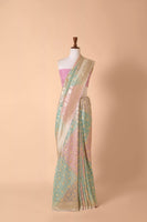 Handwoven Multicolor Georgette Sari