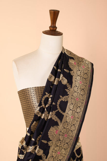 Handwoven Black Silk Saree