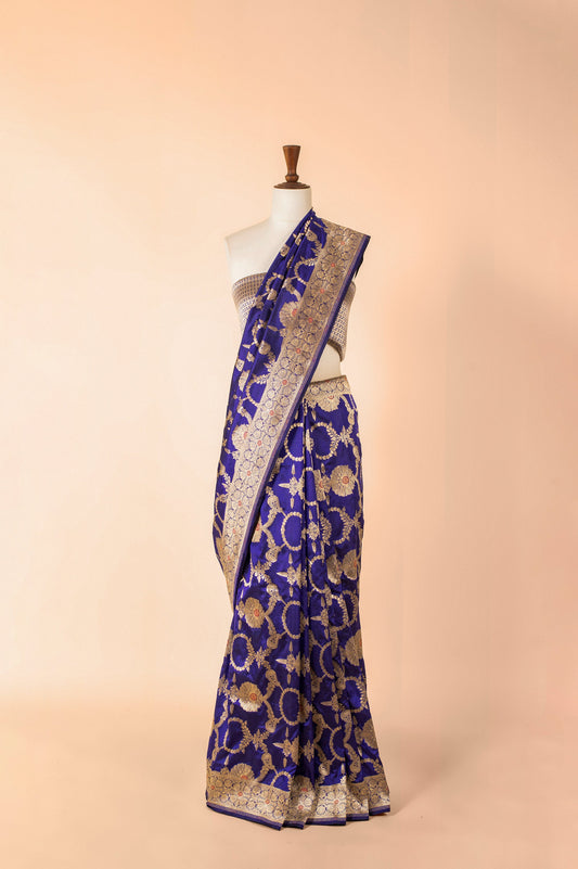 Handwoven Blue Silk Saree