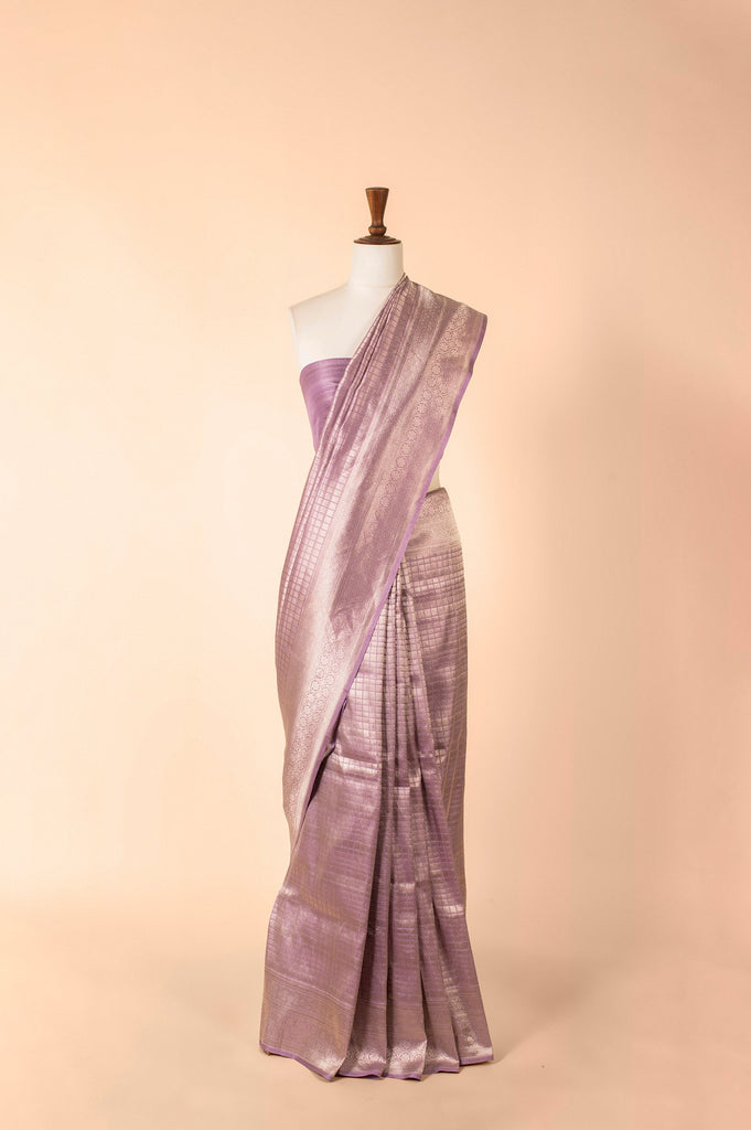 Handwoven Purple Silk Sari