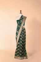Handwoven Green Silk Sari