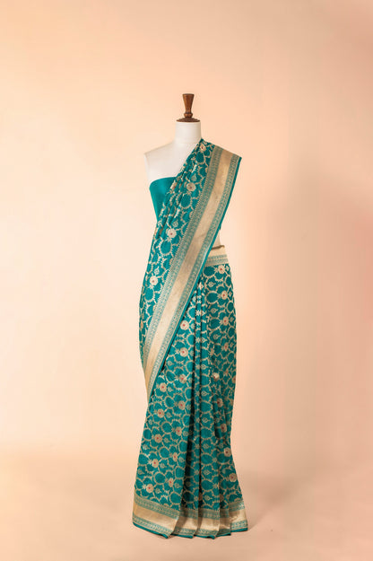 Handwoven Blue Silk Saree