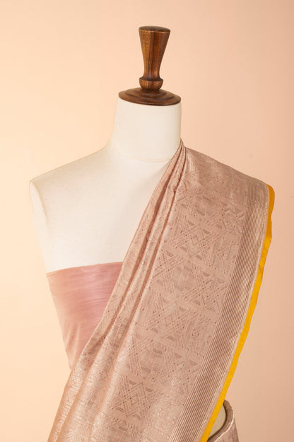 Handwoven Peach Silk Sari