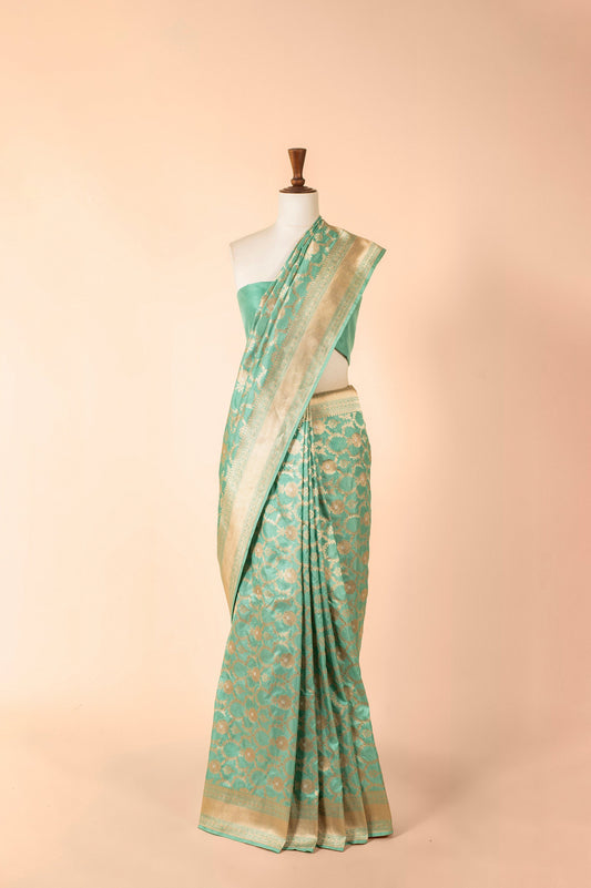 Handwoven Blue Silk Sari