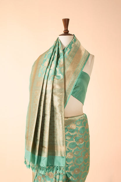 Handwoven Blue Silk Sari