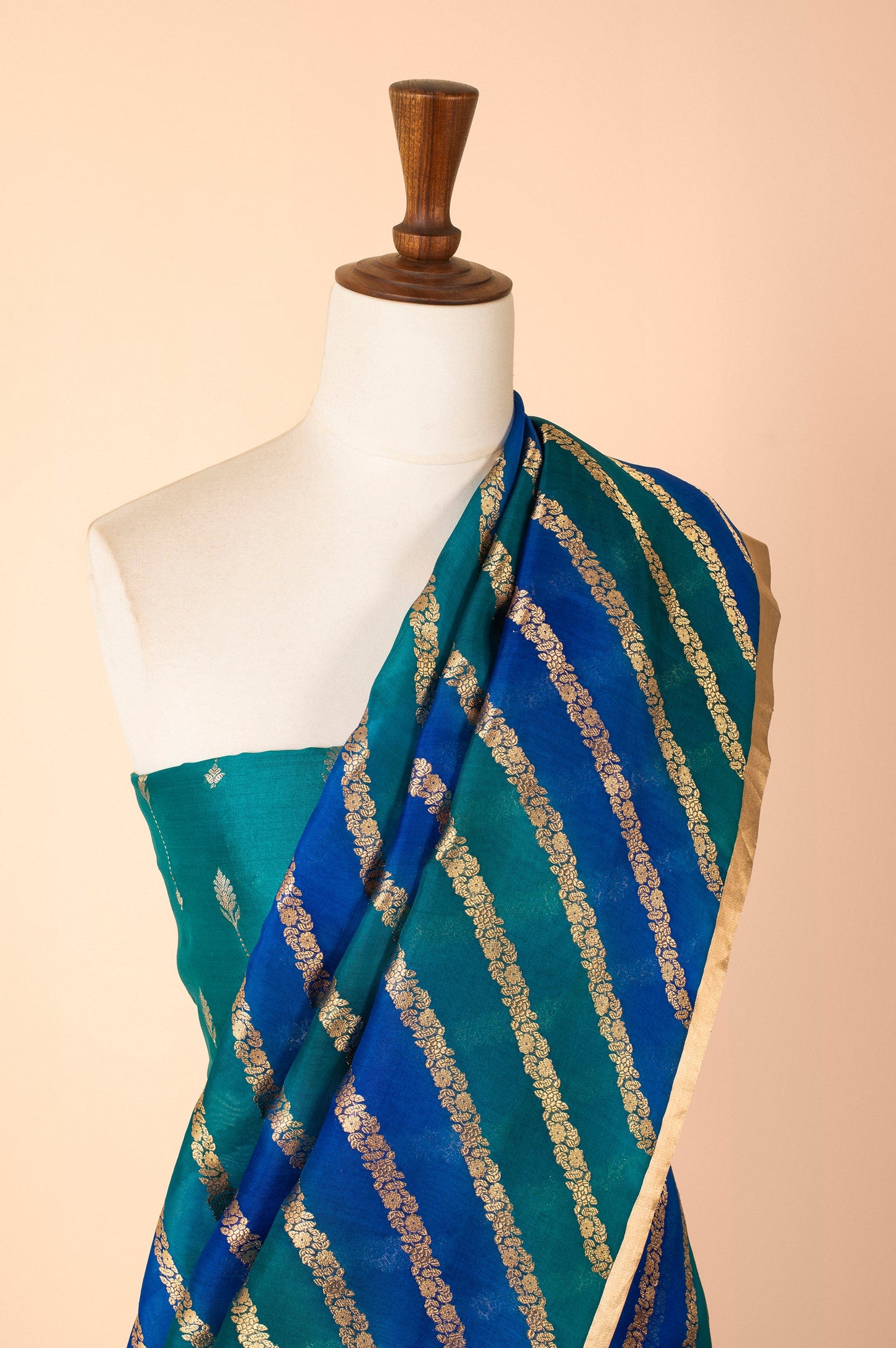 Handwoven Blue Organza Sari