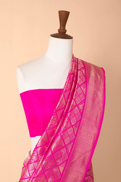 Handwoven Pink Silk Sari