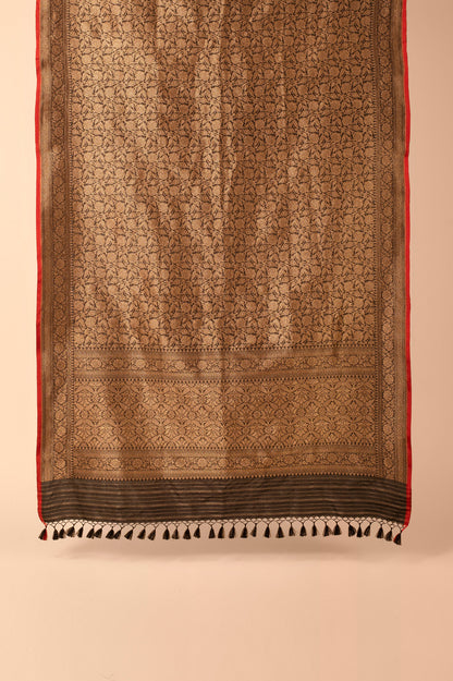 Handwoven Black Silk Dupatta