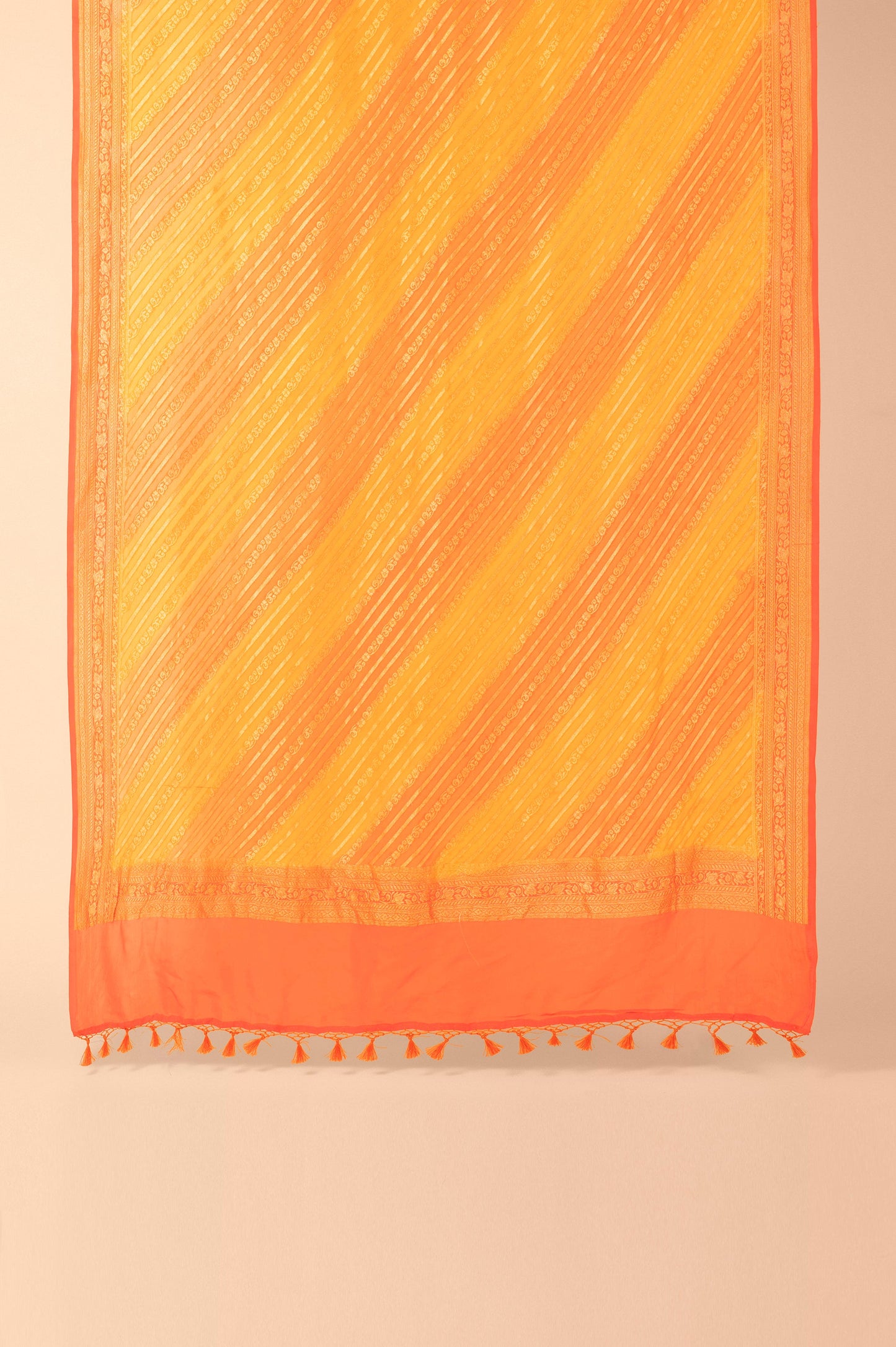 Handwoven Orange Georgette Dupatta