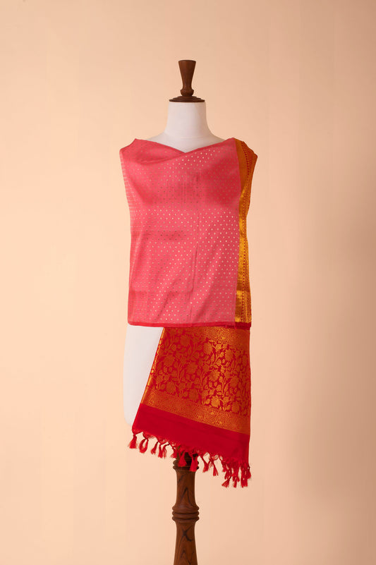 Handwoven Hot Pink Silk Dupatta