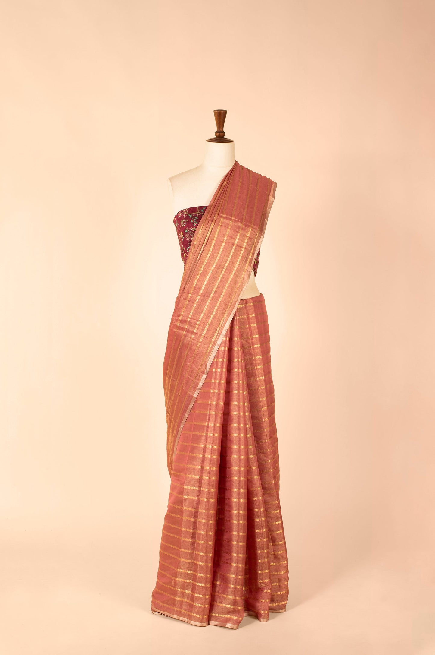 Handwoven Mauve Tissue Sari