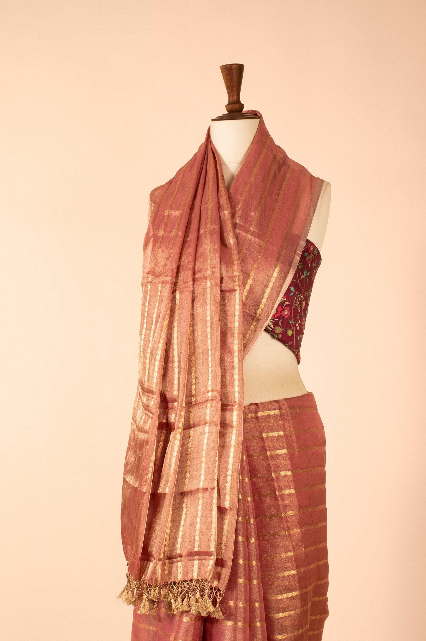 Handwoven Mauve Tissue Sari