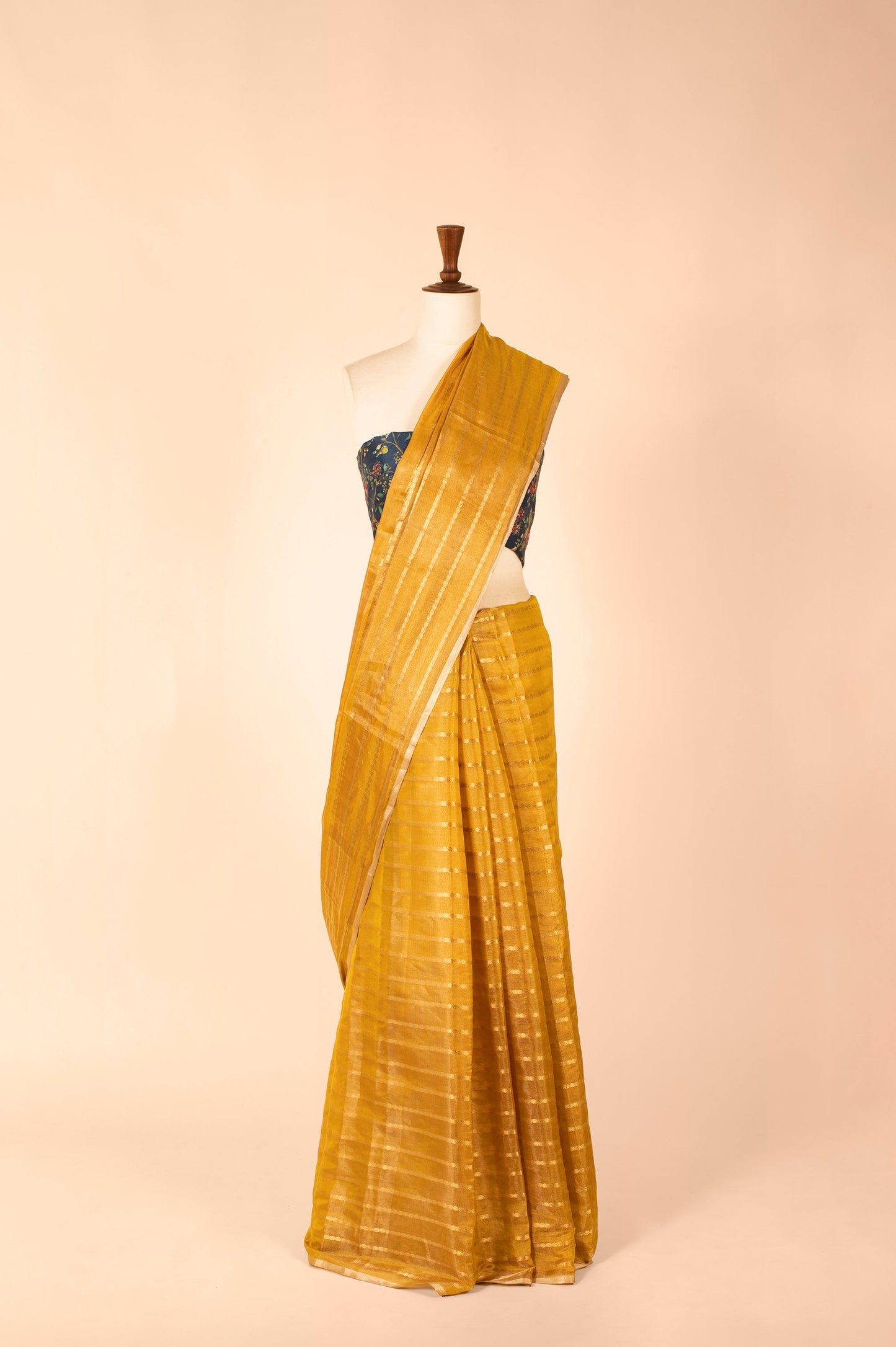 Handwoven Yellow Tissue Sari