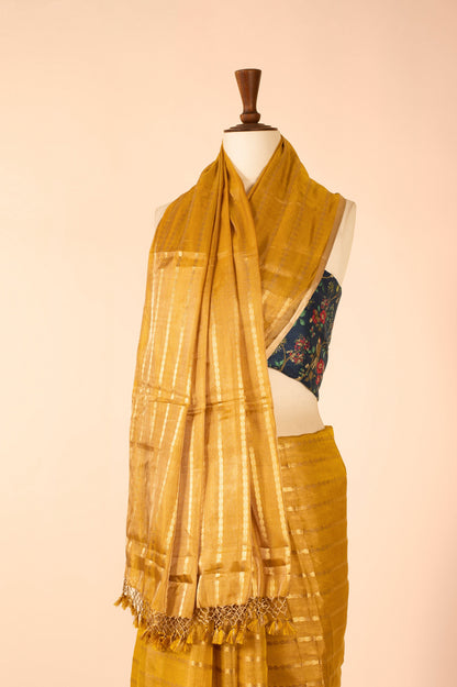 Handwoven Yellow Tissue Sari