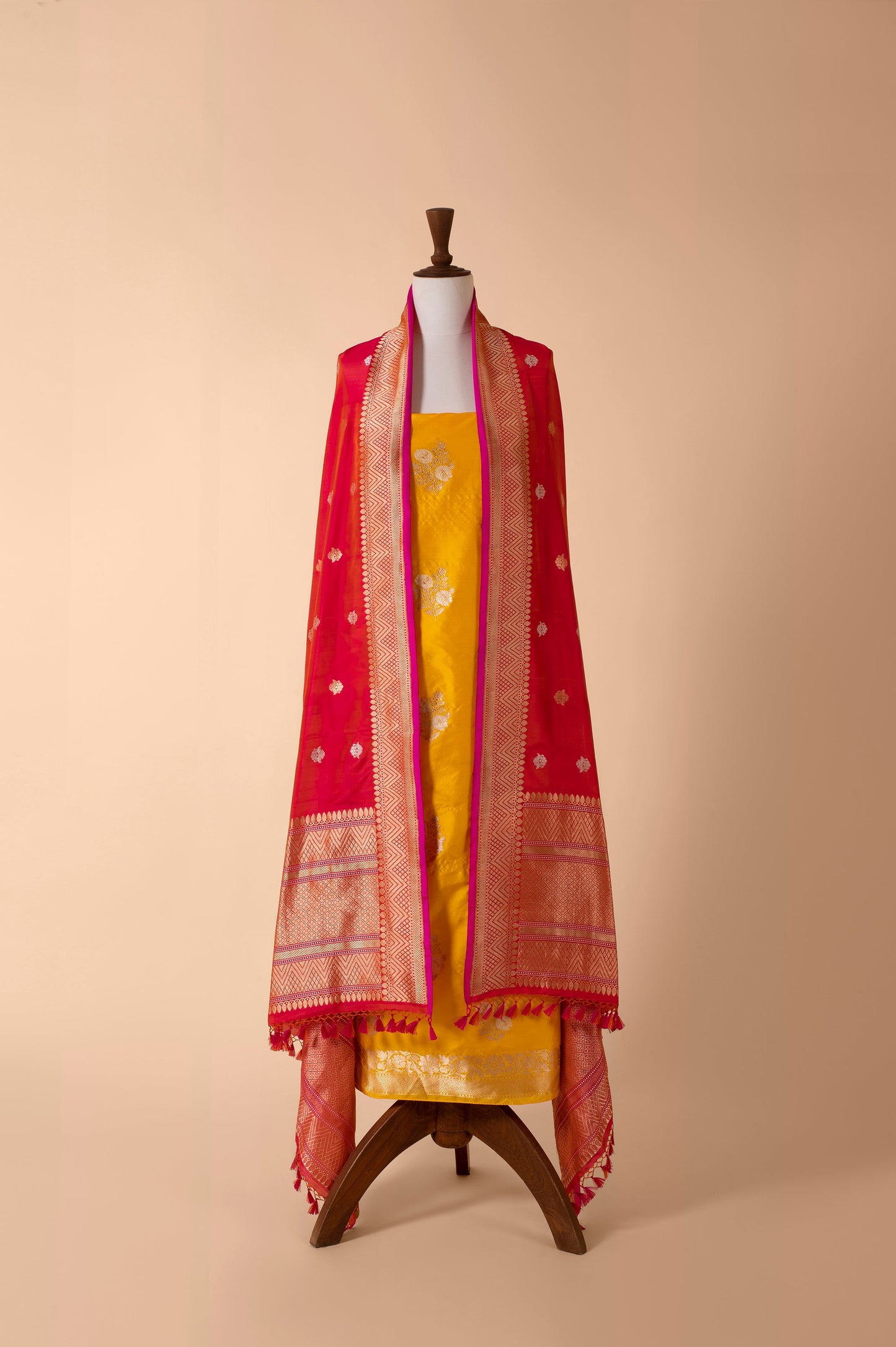 Handwoven Yellow Silk Suit Piece