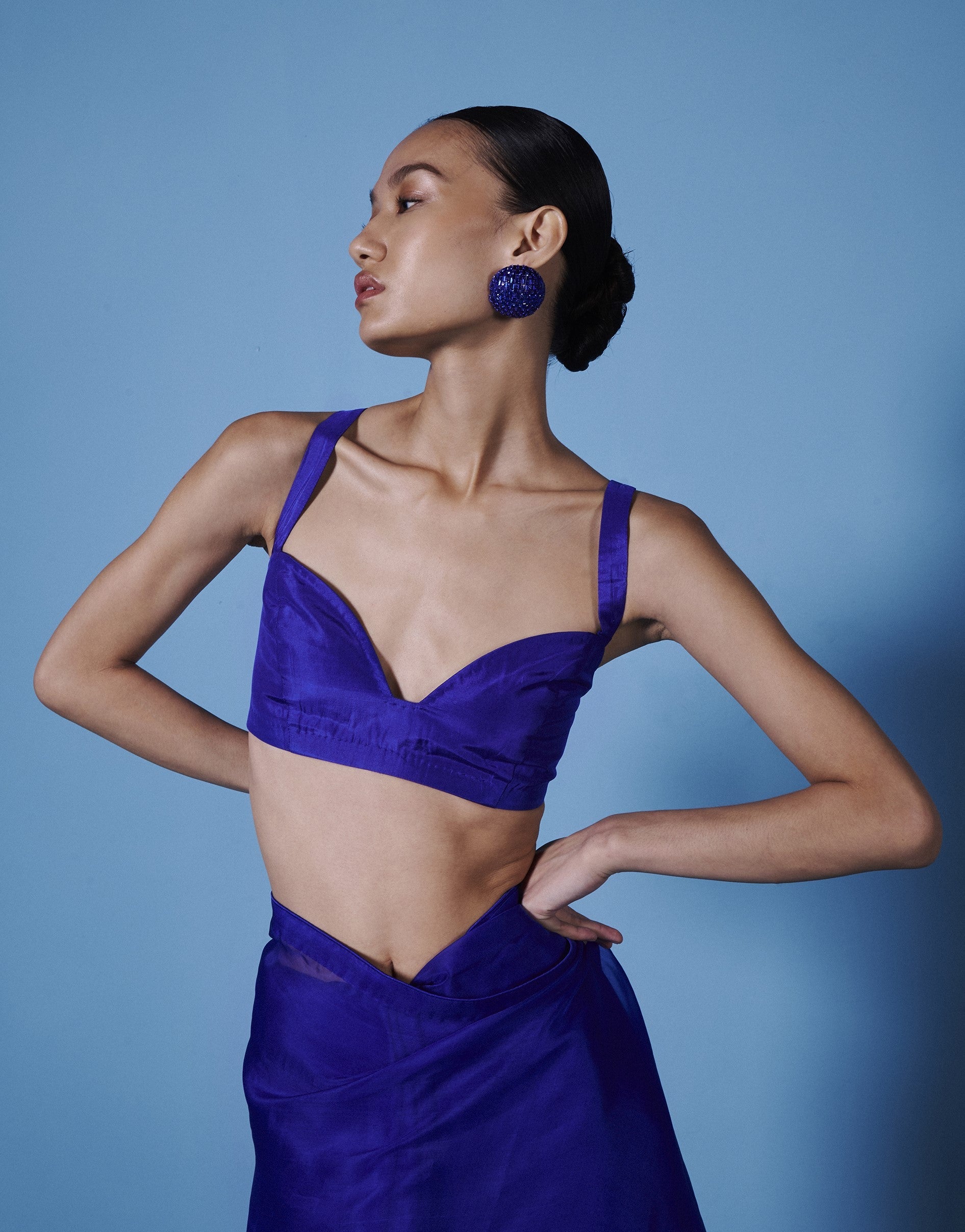 Midnight Blue Bralette Blouse Midnight blue bralette blouse