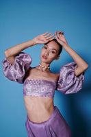 Orchid Violet Balloon Sleeved Blouse