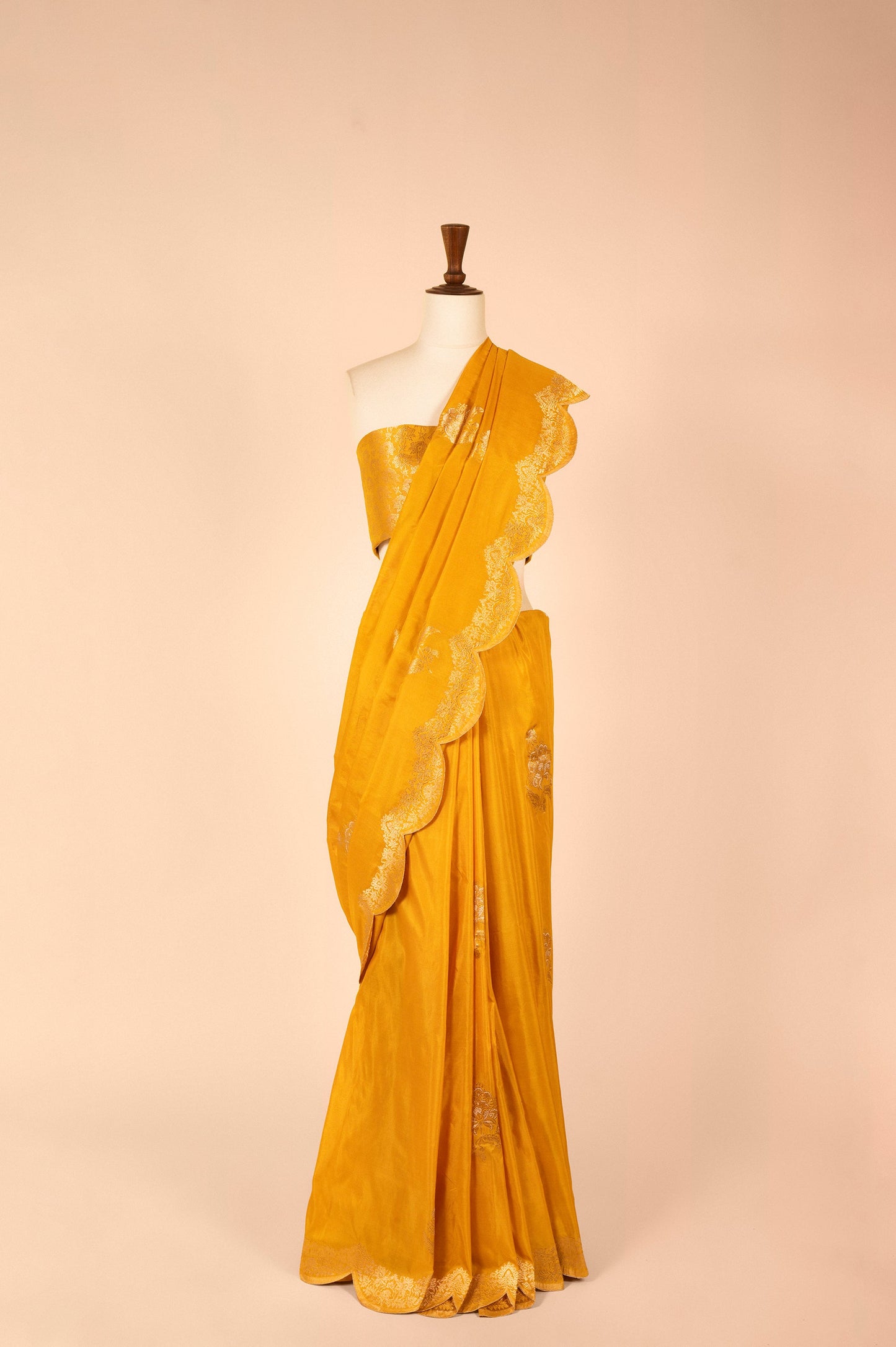 Handwoven Yellow Silk Sari