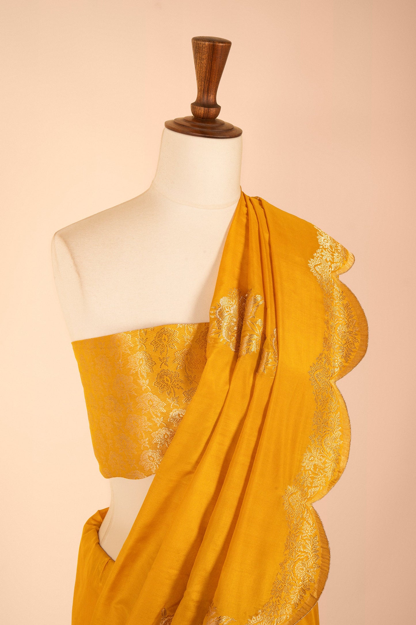 Handwoven Yellow Silk Sari