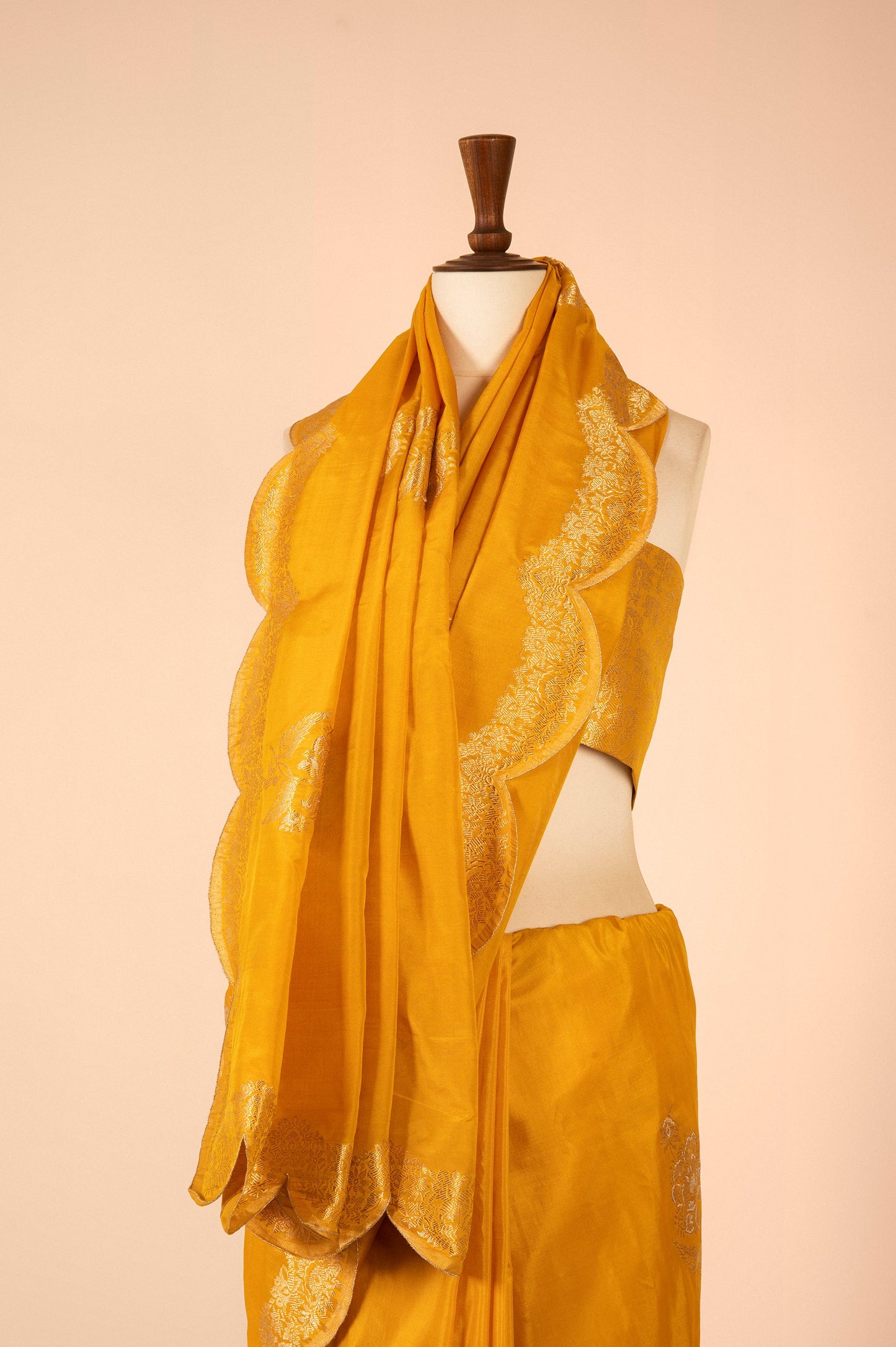 Handwoven Yellow Silk Sari