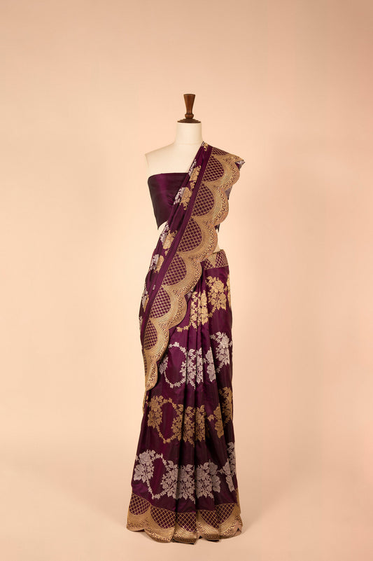 Handwoven Purple Silk Saree