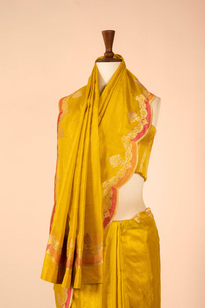 Handwoven Yellow Silk Saree