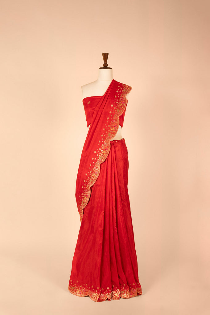 Handwoven Red Silk Saree
