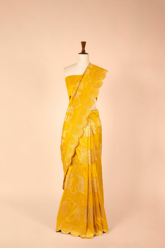 Handwoven Yellow Silk Sari