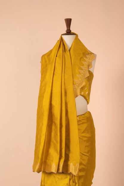 Handwoven Yellow Silk Sari