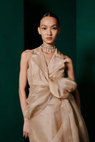 Latte Beige Collared Blouse