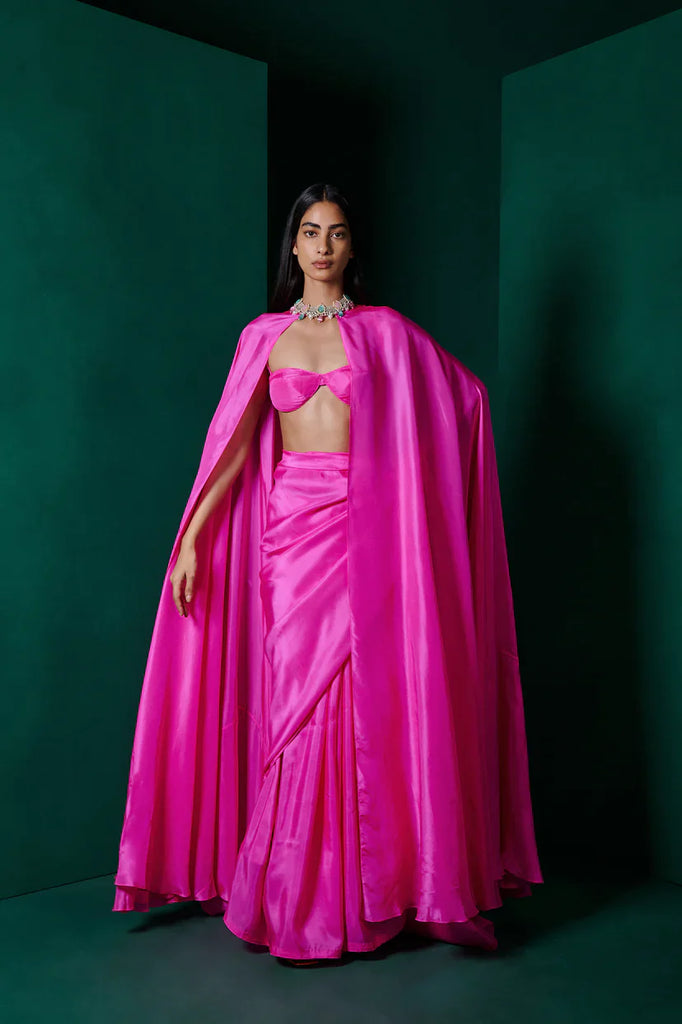 Ekaya Pink Silk Cape