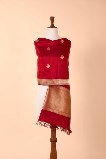 Handwoven Red Silk Dupatta