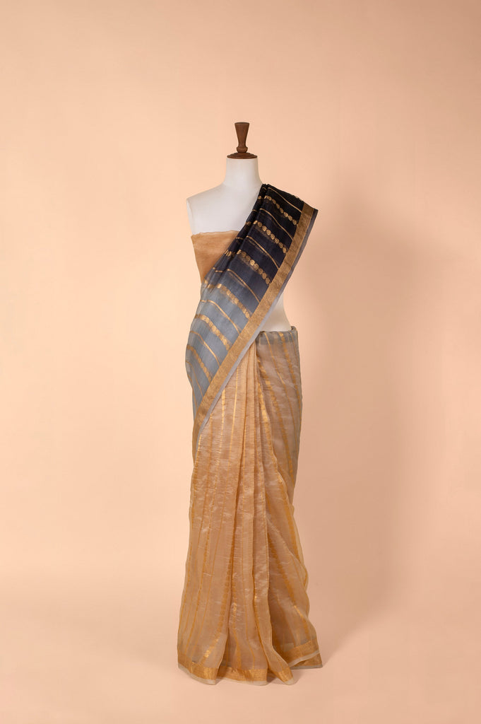 Handwoven Gold Organza Sari