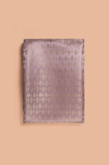 Handwoven Mauve Satin Silk Fabric
