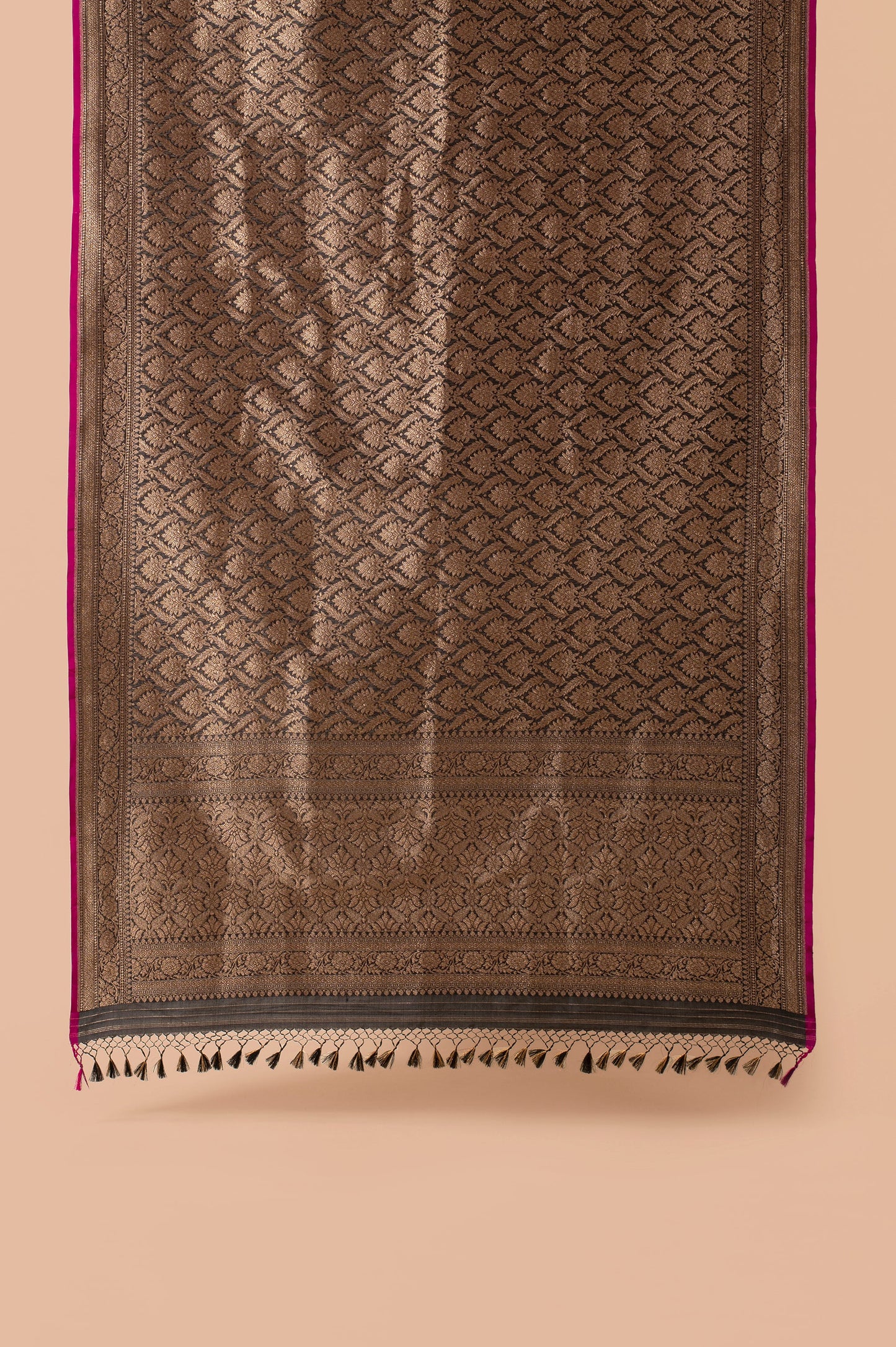 Handwoven Black Silk Dupatta